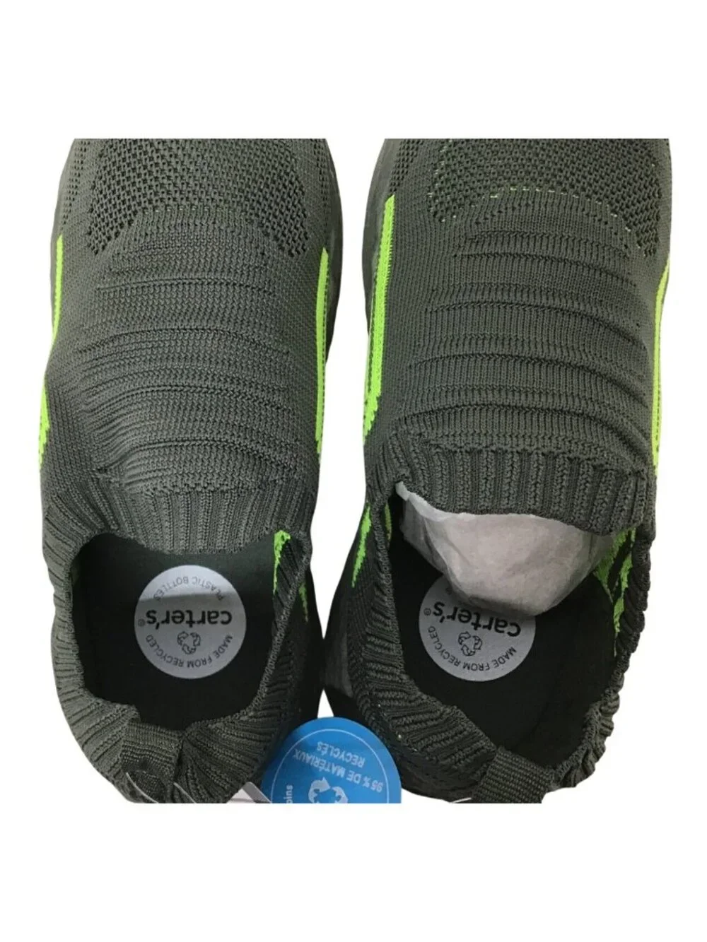 Carters Kids Size 1 Olive Green Taylen Slip On Sneakers